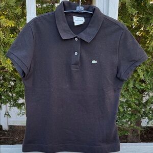 Lacoste Women’s Short Sleeve Black Polo Size 44